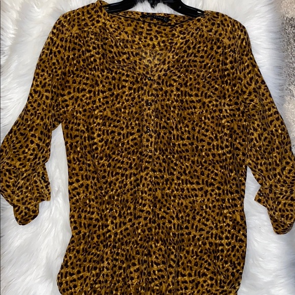 Zara Animal Print Silk Tunic - Picture 1 of 5